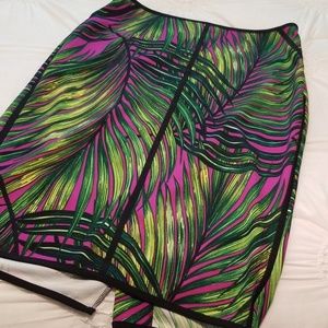 Worthington Skirts - Worthington Purple Skirt Green n Black Leaves Worthington Skirts - Worthington Purple Skirt Green n Black Leaves